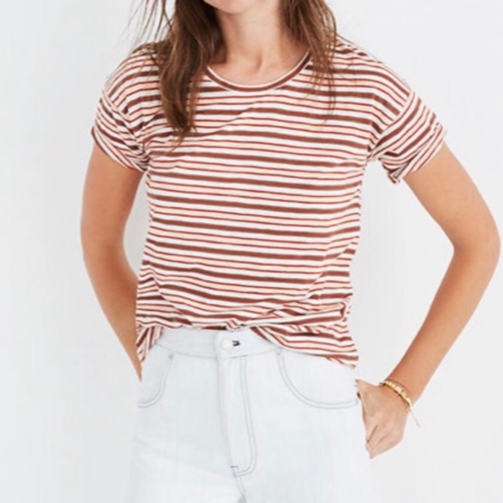 Madewell Cotton Striped Crew Neck Tee